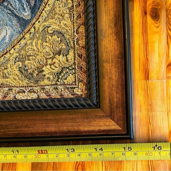 VINTAGE Italian Framed Tapestry – Madonna and Child – 15 1/4” x 14 3/4” - Picture 8 of 10